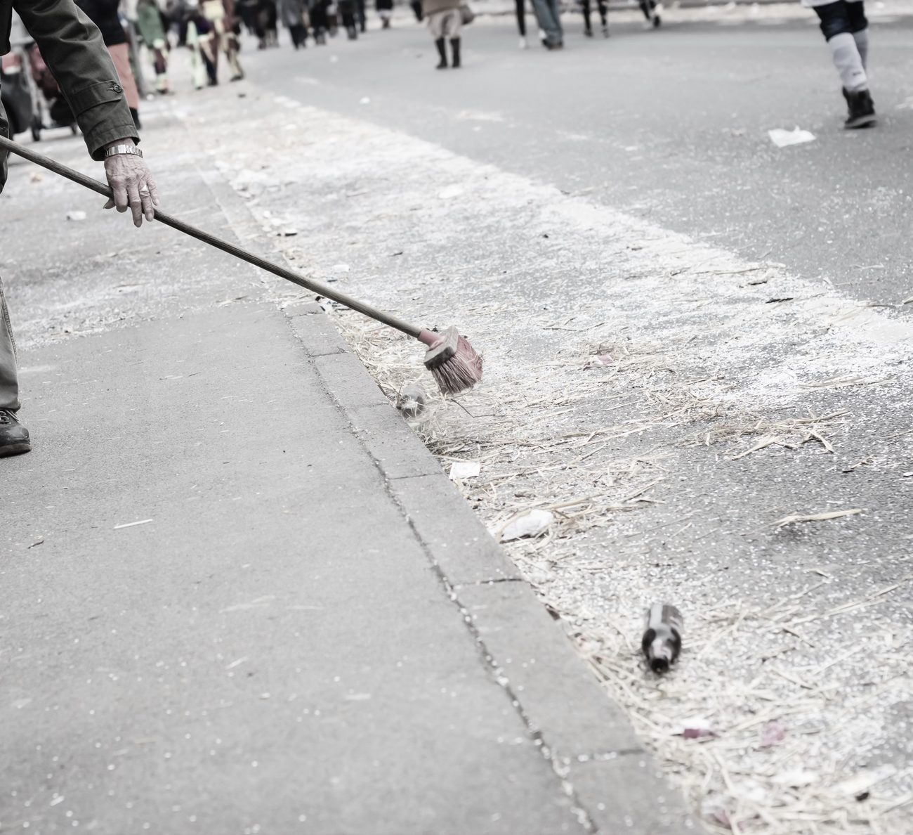 A Wilclean team member litter-picking at an event site